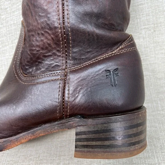 VTG 80s Frye Campus 14L Brown Leather Tall Riding Boots Womens Size 9M USA Made - Picture 3 of 14